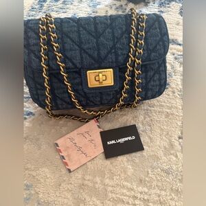 Karl Lagerfeld Denim Agyness Quilted Crossbody Bag